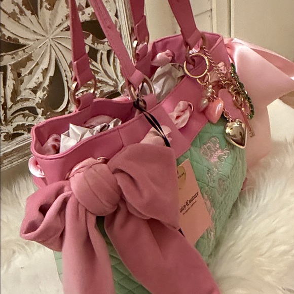 Exclusive Juicy Couture Fairytale Tote in Pink and green with Embellishments 🩷 - Picture 10 of 13